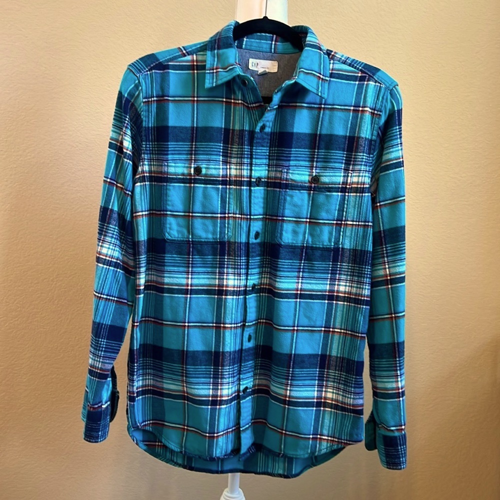 Men’s GAP Plaid Flannel Shirt Size S - Picture 2 of 10